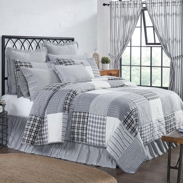 Sawyer Mill Black King Quilt 105Wx95L VHC Brands - The Fox Decor